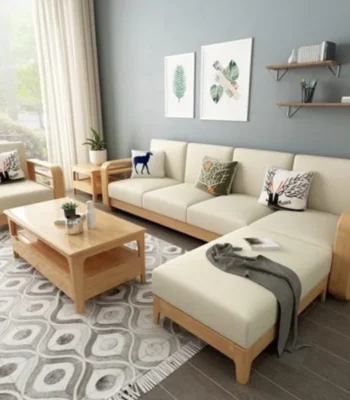 L Shape Sofa Modern Sofa Set Design Sheesham Wood 4