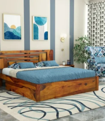 Wooden Bed With Storage 11