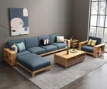 Handmade Wooden Sofa Design L Shaped Sofa Set Sheesham Wood