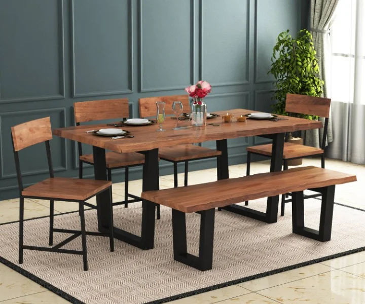 6-Seater Wooden Dining Table: Timeless Design for Family Dining