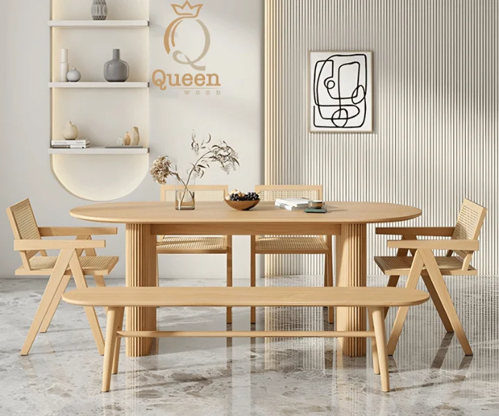 6-Seater Wooden Dining Table: Timeless Design for Family Dining